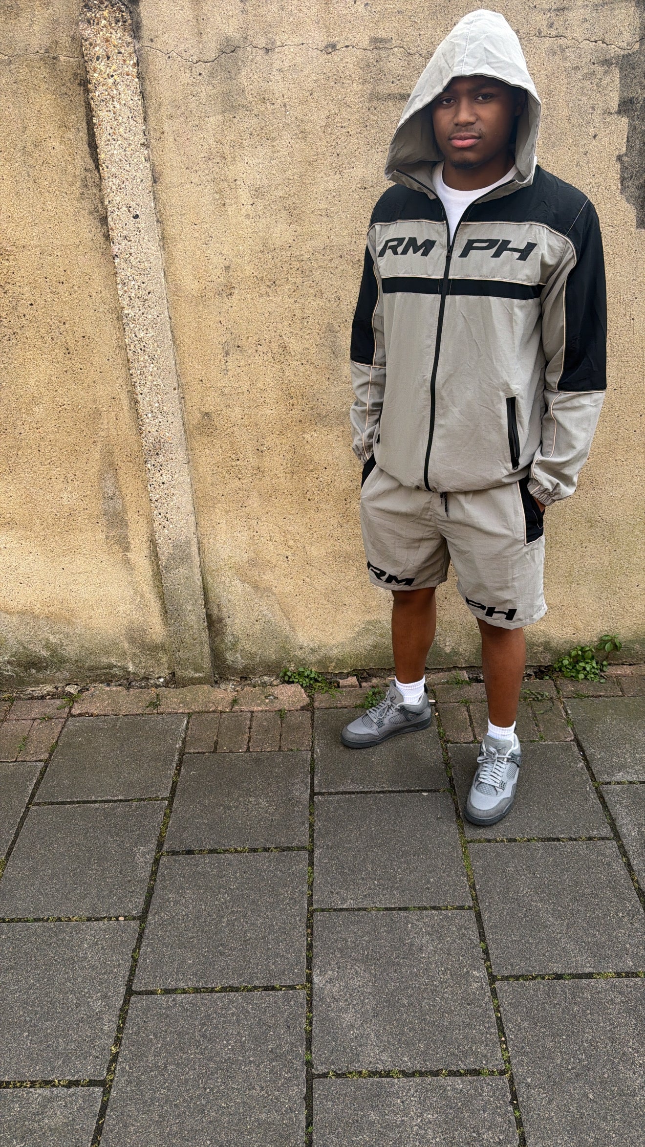 Grey/Black Tron Zip-Thru Set